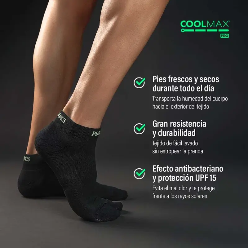 Podoks Calcetines Running Tobillero H2 Negro - Image 4