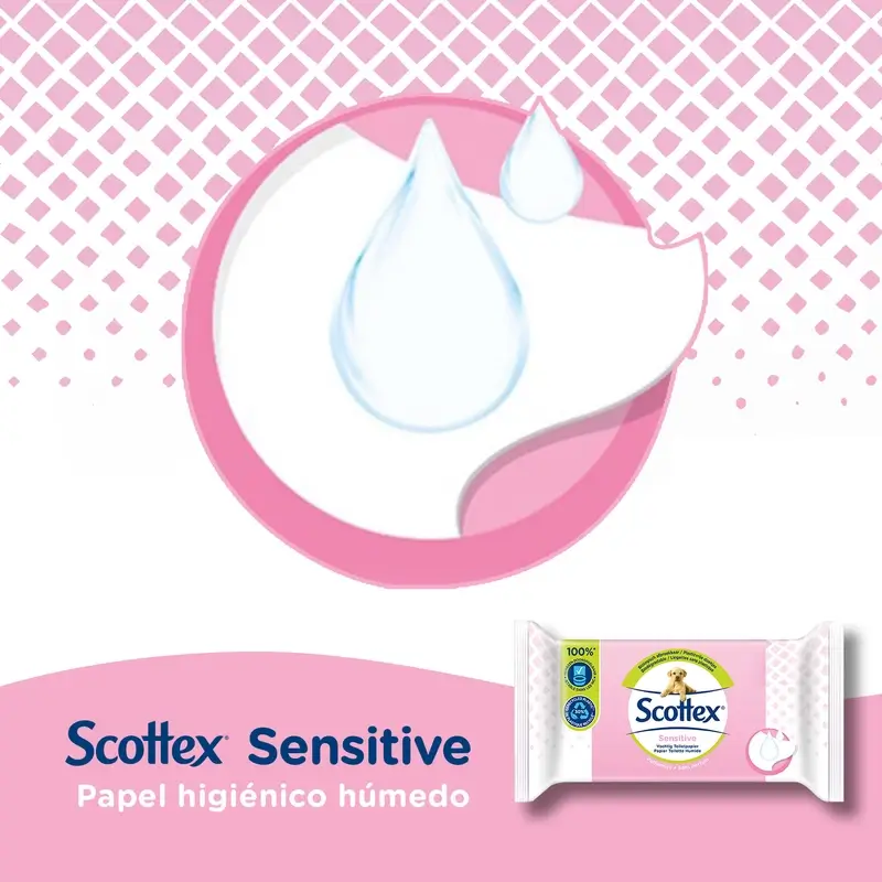 Scottex Sensitive Papel Higiénico Húmedo , 38 unidades - Image 3
