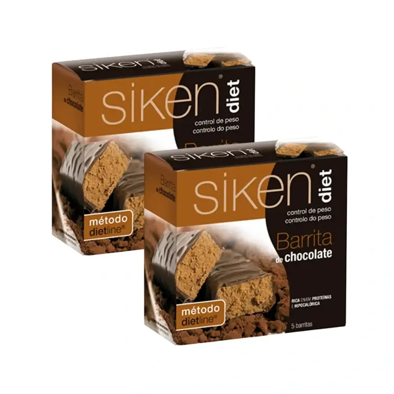 Siken Diet Barrita Chocolate, 2X5 Unidades