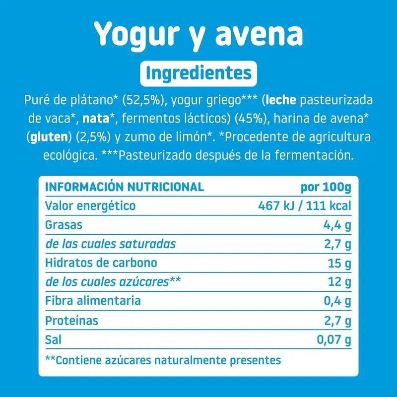 Smileat Pouch Yogur y Avena, 100g - Image 2
