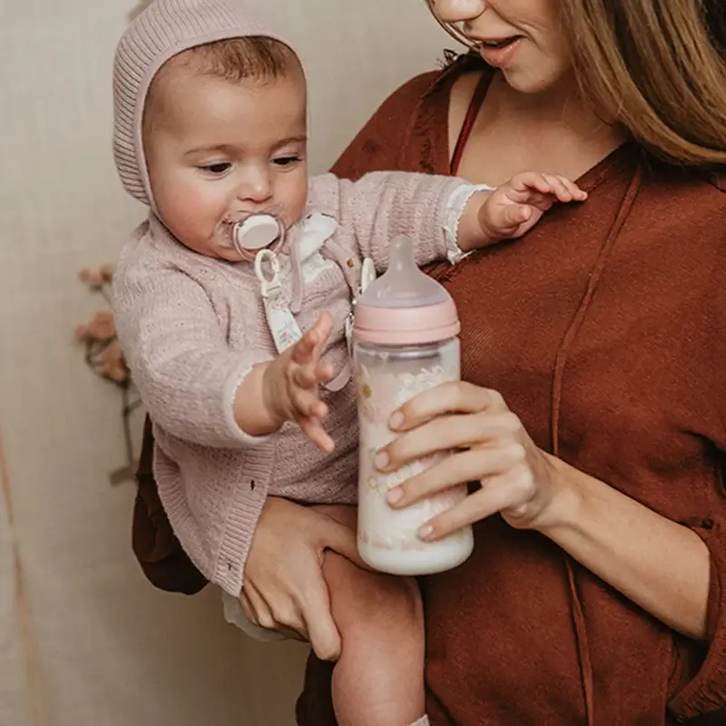 Suavinex Biberón 360 Ml, Flujo Denso (L), +6 Meses, Poetry Rosa - Image 5