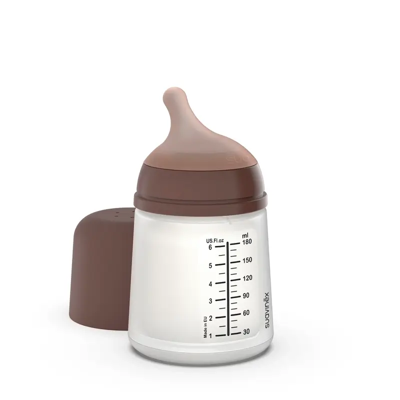 Suavinex Biberón Anticólico Zero Zero 180 Ml, Flujo Adaptable (A), +0 Meses, Deep