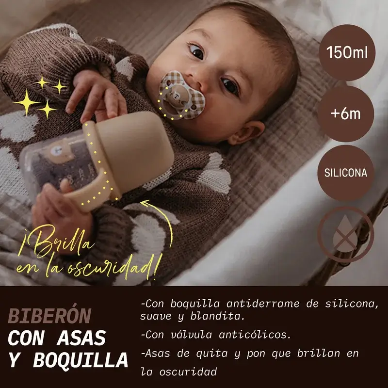 Suavinex Biberón Nocturno Night & Day +6 Meses Wild&Free Rosa, 150 ml - Image 2