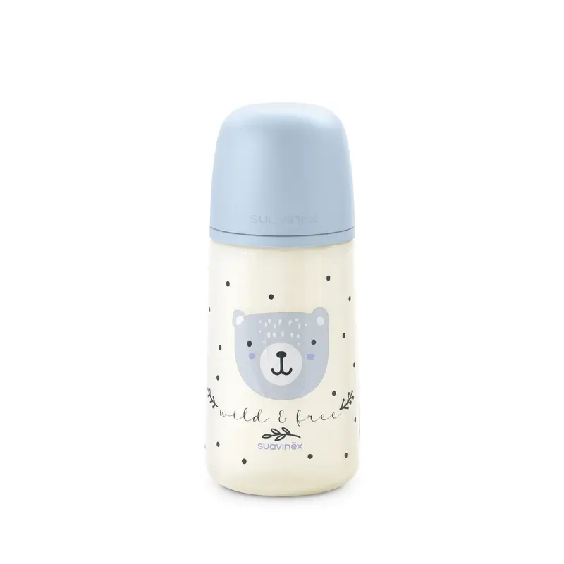 Suavinex Biberón Tetina Sx Pro Flujo Medio (M) +3 Meses Wild&Free Azul, 270 ml - Image 5