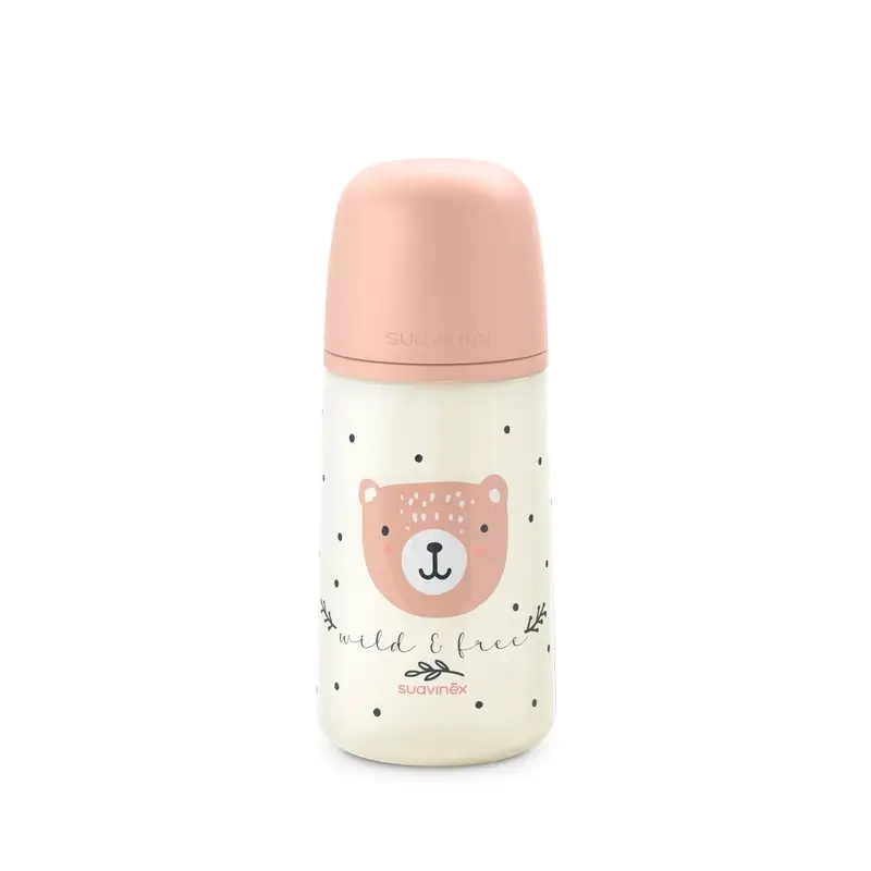 Suavinex Biberón Tetina Sx Pro Flujo Medio (M) +3 Meses Wild&Free Rosa, 270 ml - Image 7