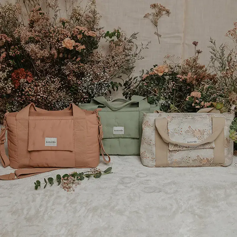Suavinex Bolso Carro Bebé Panera Estampado Rectangular Poetry Beige - Image 5