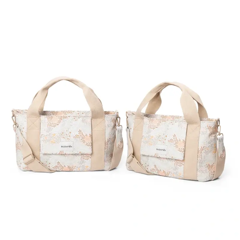 Suavinex Bolso Carro Bebé Panera Estampado Rectangular Poetry Beige - Image 8