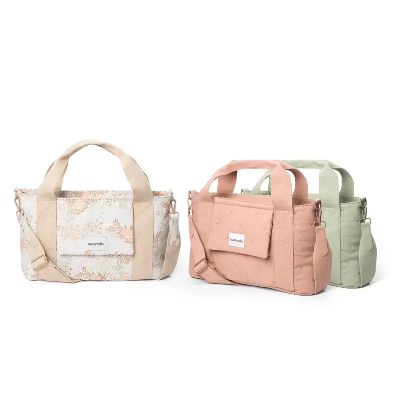 Suavinex Bolso Carro Bebé Panera Estampado Rectangular Poetry Beige - Image 9