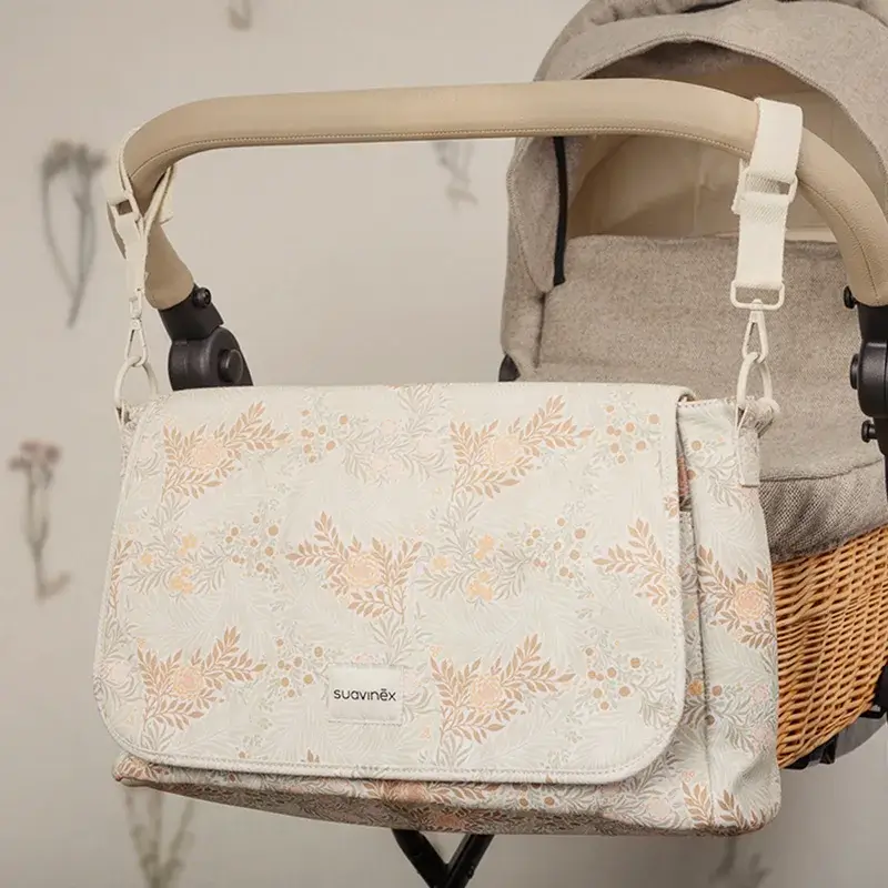Suavinex Bolso Maternidad Bandolera Estampado Poetry Beige - Image 8