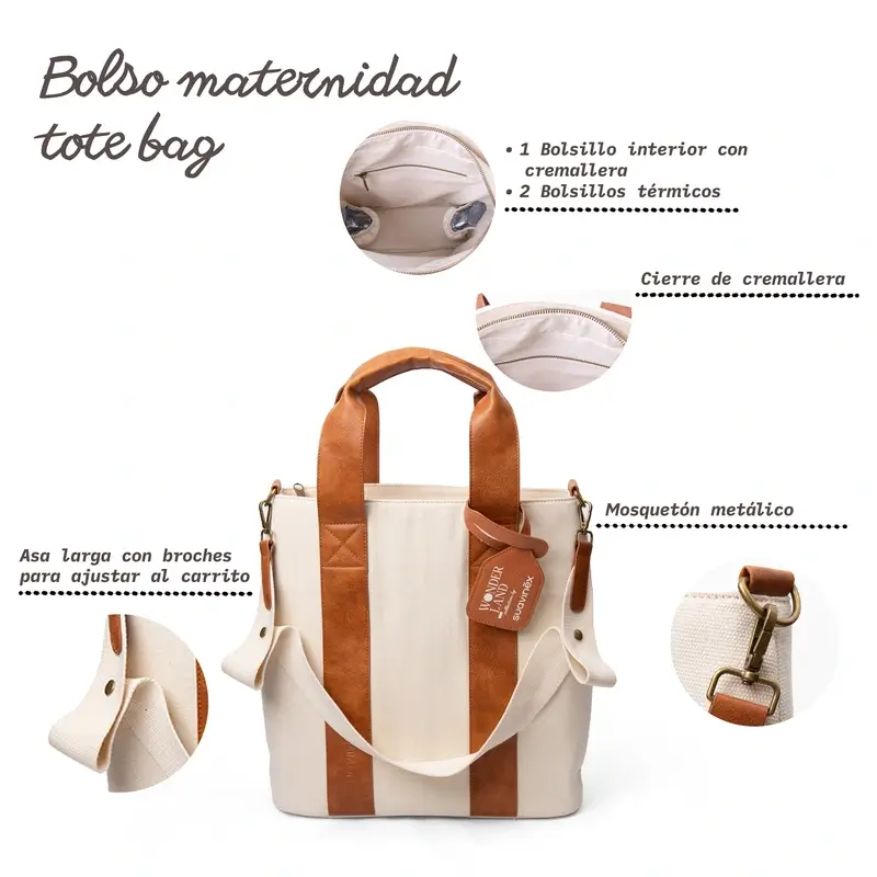 Suavinex Bolso Maternidad Tote Bag, Gris - Image 4