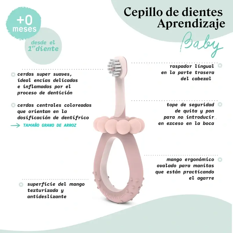 Suavinex Cepillo Dientes Para Bebés De 0 A 2 Años, Rosa - Image 6