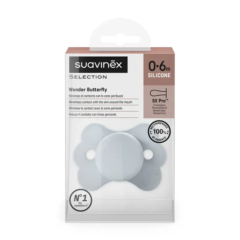 Suavinex Chupete Sx Pro 0/6 Meses, Wonderland Azul Liso - Image 3