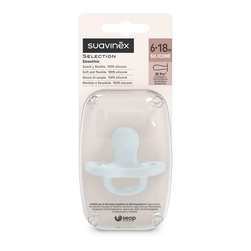 Suavinex Chupete Todo Silicona Fisiológico Sx Pro, 6/18 Meses, Ballad Blue - Image 3