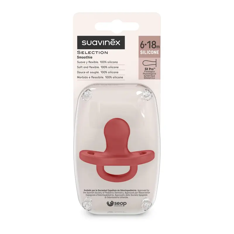Suavinex Chupete Todo Silicona Fisiológico Sx Pro, 6/18 Meses, Chili Pepper - Image 3