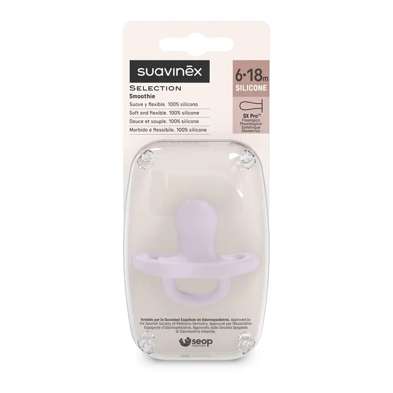 Suavinex Chupete Todo Silicona Fisiológico Sx Pro, 6/18 Meses, Lavender - Image 3