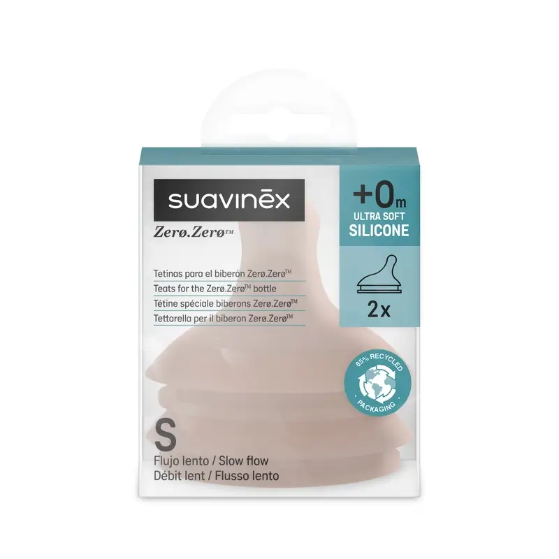 Suavinex Pack 2 Tetinas Zero Zero Flujo Lento (S), +0 Meses, Deep - Image 2