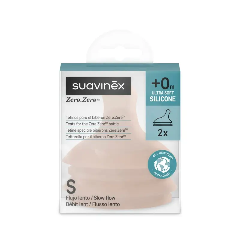 Suavinex Pack 2 Tetinas Zero Zero Flujo Lento (S), +0 Meses, Medium - Image 2