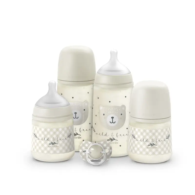 Suavinex Set Regalo Biberones Y Chupete Rosa +0M Wild&Free Beige