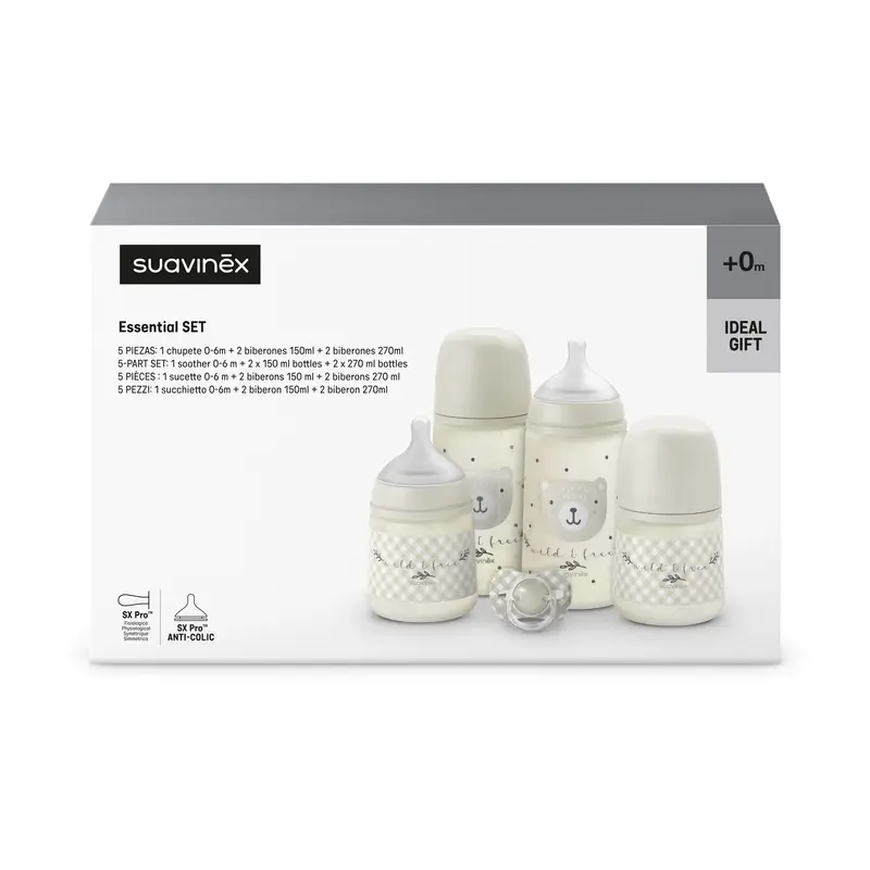 Suavinex Set Regalo Biberones Y Chupete Rosa +0M Wild&Free Beige - Image 5