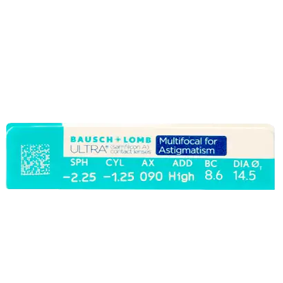 Ultra Lentillas Multifocales Para Astigmatismo Mensuales , 6 unidades - +3.00, -1.25, 180, 8.6, Alta, 14.50 - Image 3