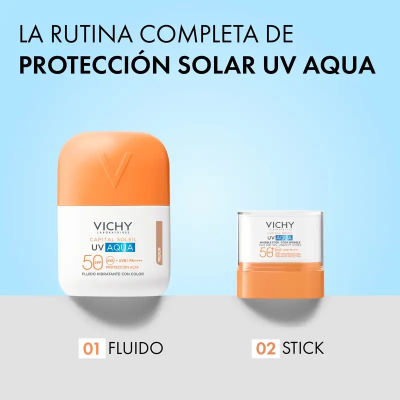 Vichy Solar Uv Aqua Hydrating Fluid Spf50 Tono Medio , 50 ml - Image 5