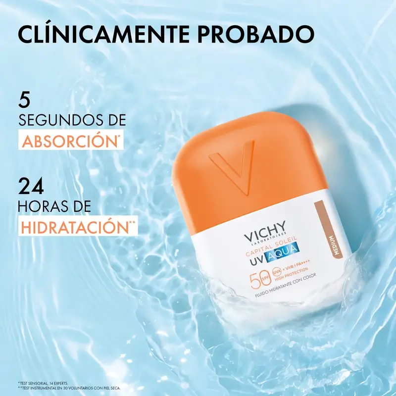 Vichy Solar Uv Aqua Hydrating Fluid Spf50 Tono Medio , 50 ml - Image 6