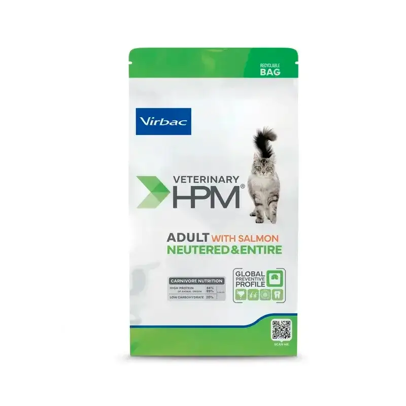 Virbac Veterinary Hpm Adult Salmon Neutered & Entire Cat 12 Kg