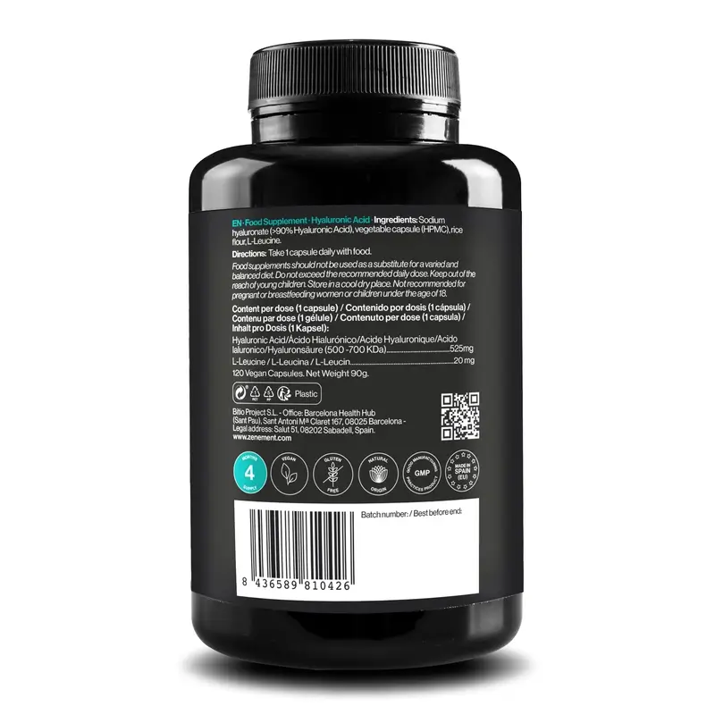 Zenement Ácido Hialurónico 525 Mg, 120 cápsulas veganas - Image 2