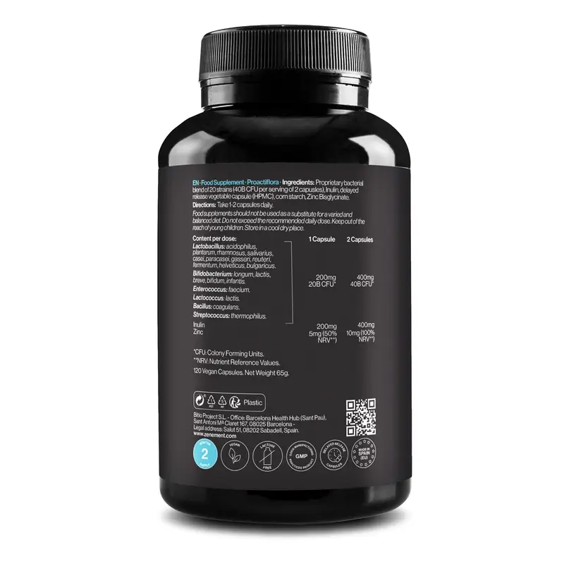 Zenement Proactiflora, 120 cápsulas veganas - Image 2